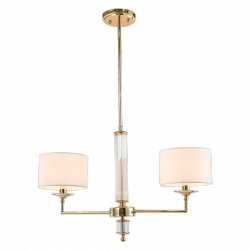 Złota lampa wisząca żyrandol abażurowy SUTTON P02392AU-WH lampa salonowa jadalniana