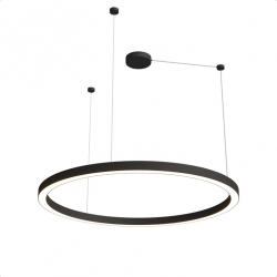 Nowoczesna lampa wisząca LED czarna okrągła minimalistyczna uniwersalna ring ze zmienną barwą światła AURUM L PL0116-130-CCT-BK Yaskr