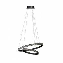 Lampa Wisząca LED Czarna Podwójne Pierścienie 3-Step Dimmer Azzardo AZALEA 60+40 AZ6773 