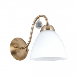 Kinkiet ścienny Lugano WL-5643-1-HBR Italux z kryształkiem złoty sypialniany do salonu