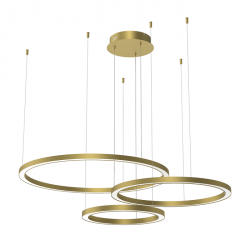 ZŁOTA Nowoczesna Lampa Wisząca RING Złote Okręgi LED Do Salonu GALAXIA ML8790 MILAGRO