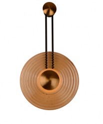 Kinkiet dekoracyjny LED okrągły 30cm bursztynowy szklany designerski Sing W0473 Maxlight