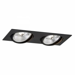 Nowoczesna minimalistyczna lampa sufitowa wpuszczana oprawa podtynkowa oczko podwójne czarny OLIMP PLUS 1047 Argon