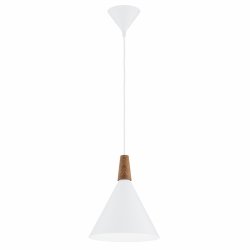 Lampa wisząca stożek ze stal lakierowanej z ciemnym drewnianym dekorem skandynawska minimalistyczna nowoczesna KEGEL 8630 Argon 