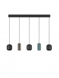 Nowoczesna lampa wisząca cylindryczna brązowa salonowa 5xGU10 10W