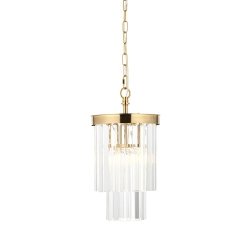 Szklana lampa wisząca glamour mosiężna okrągła designerska nowoczesna Conaston 115455 ENDON
