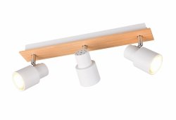 Nowoczesny plafon lampa sufitowa potrójna biała regulowana klasyczna uniwersalna metalowa drewniana podstawa PIERRE R81983031 Rl