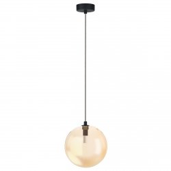 Czarna molekularna lampa wisząca bursztynowy szklany klosz 18cm BUBBLES 1 AMBER AZ5918 + AZ6453 Azzardo 