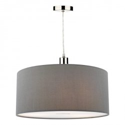Nowoczesna Lampa Wisząca Abażurowa Szara RONDA RON6539 DAR LIGHTING