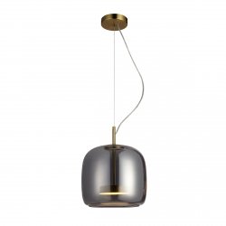 Designerska lampa wisząca led 10W Caste Italux PND-17760A-BRSS-SG złoty dymiony nad stół do jadalni