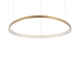 Designerska złota lampa wisząca LED okrągła ring nowoczesna dekoracyjna Gemini sp d105 on-off 3000k 307701 Ideal Lux 