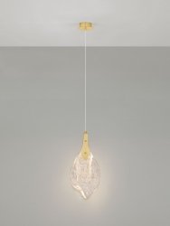 Lampa wisząca LED owalna szklany klosz z wgłębieniami designerska nowoczesna ściemnialna ADEJE LE45700 Luces Exclusivas
