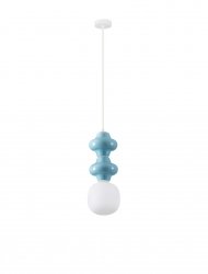 Designerska Lampa Wisząca z Ceramiki w Kolorze Niebieskim Luces Exclusivas VILROSA LE44560