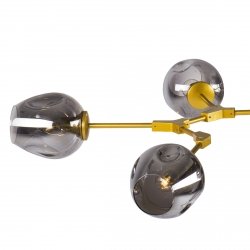 Lampa wisząca złoto szara 150cm szklane klosze nowoczesna minimalistyczna klasyczna dekoracyjna MODERN ORCHID-9 ST-1232-9 gold smoky Step Into Design