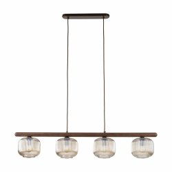 Lampa wisząca szklane klosze na drewnianej belce designerska dekoracyjna SALVIA 11070 TK-LIGHTING