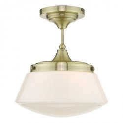 Nowoczesny Plafon Sufitowy Mosiądz Biały Klosz CADEN CAD0175 DAR LIGHTING