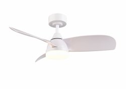 Nowoczesna lampa sufitowa z wiatrakiem LED biała klasyczna minimalistyczna metalowa ściemnialna na pilota HELSINKI R62732131 Rl