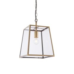 Lampa wisząca na łańcuchu szklana mosiężna klasyczna uniwersalna minimalistyczna HURST 95835 ENDON
