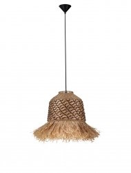 Lampa wisząca sznurkowa pleciona wiszące frendzle owalna boho rystykalna industrialna nad stół do salonu sypialni FANLIZA LE45359 Luces Exclusivas