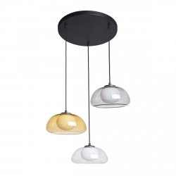 Nowoczesna lampa wisząca bursztynowa dymiona AINALE Italux PND-54637-3-BK-SG nad stół jadalniana