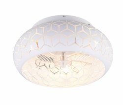 Nowoczesny plafon lampa sufitowa z wiatrakiem okrągła biała klasyczna minimalistyczna w stylu orientalnym metalowa BIDAR R61574031 Rl