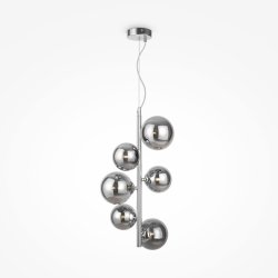 Nowoczesna molekularna lampa wisząca 6-płomiena szklane przydymione kule chrom  Dallas MAYTONI MOD545PL-06CH