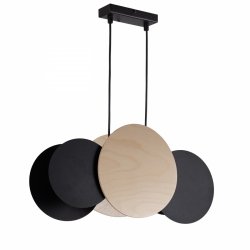 Nowoczesna lampa wisząca Tola 3 zwis Sigma 40896 brzoza/ czarny