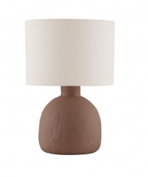 Lampka stołowa nocna brązowa podstawa tkaninowy beżowy abażur rustykalna industrialna minimalistyczna CANZURO LE45290 Luces Exclusivas