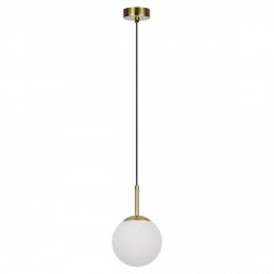 Minimalistyczna złota lampa wisząca szklana biała kula DORADO LP-002/1P Light Prestige