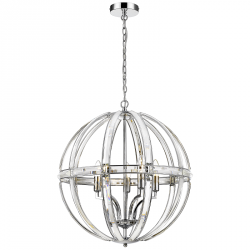 Kryształowa Lampa Wisząca Okrągła Do Salonu COSMO LIGHT ORLANDO P05735CH