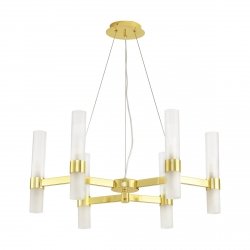 Industrialna złota lampa wisząca szklane klosze tuba klasyczna minimalistyczna uniwersalna CANDELA-6 DN1505-6 gold Step Into Design