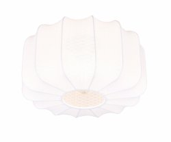 Lampa sufitowa plafon biała tkaninowy abażur owalna boho rystykalna klasyczna minimalistyczna nad stół do salonu sypialni MADELINE R61971901 Rl