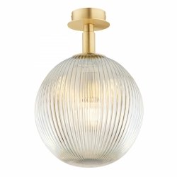 Lampa szklana plafon kula ryflowana szary lister kinkiet duża glamour złoty PALOMA 8518 Argon