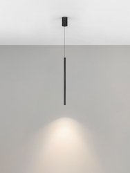 Lampa wisząca LED ryflowany zwis 60cm czarna nowoczesna minimalistyczna do salonu jadalni Luces Exclusivas