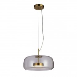 Designerska szklana lampa wisząca led 10W Caste Italux PND-17760B-BRSS-CL złoty przeźroczysty nad stół do jadalni