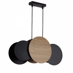 Nowoczesna lampa wisząca Tola 3 zwis Sigma 41093 dąb/ czarny