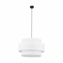 Dekoracyjna lampa wisząca w stylu boho biały abażur rystykalna industrialna nad stół do salonu jadalni sypialni CALISTO 1 WHITE 5095 50cm TK-Lighting