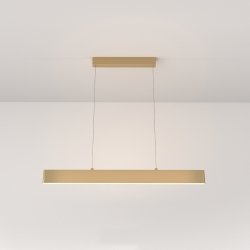 Minimalistyczna nowoczesna lampa wisząca LED listwa metalowa złota regulacja wysokości Step MAYTONI P010PL-L23G3K