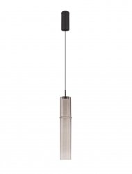 Minimalistyczna lampa wisząca LED szklana tuba kolor mokka uniwersalna klasyczna Luces Exclusivas