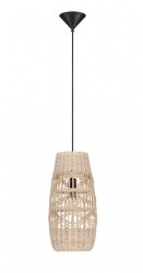 Lampa wisząca pleciona ratan i bambus podłużna owalna boho rystykalna minimalistyczna industrialna nad stół GELVIRA LE45378 Luces Exclusivas