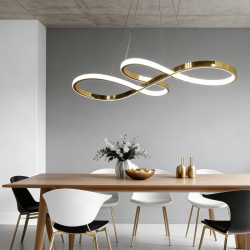 Designerska złota lampa wiszaca LED dekoracyjna w stylu glamour TWIST 50cm CCT LP-1982/1P GD Light Prestige