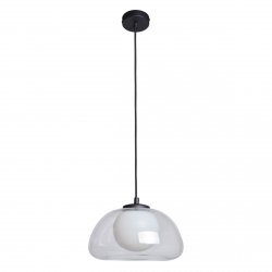 Nowoczesna lampa wisząca czarna przeźroczysta pojedyncza AINALE Italux PND-54637-1-BK-CL nad stół jadalniana