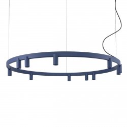 Geometryczna Lampa wisząca FOURTY ROUND LED XI Nowodvorski 12286 Nowoczesny żyrandol minimalistyczny Granatowa