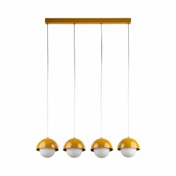 Designerska lampa wisząca w stylu industralnym minimalistyczna listwa nad stół kolor ochra mleczne klosze BONO OCHRA 10267 TK-Lighting 