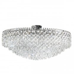 Dekoracyjna lampa sufitowa kryształowa w kolorze chrom okrągły plafon w stylu glamour BURANO 100 AZ6909 Azzardo 