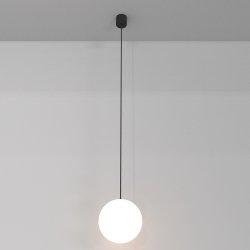 Minimalistyczna elegancka lampa wisząca LED kula czarno-biała regulacja wysokości LUNA MAYTONI P039PL-5W3K-20-B