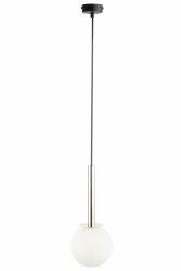 Nowoczesna szklana biała kula srebrna lampa wisząca Daisy I Sigma 40763
