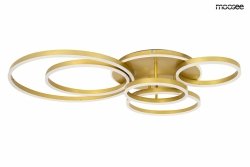  Lampa sufitowa plafon LED okrągły z pierścieniami nowoczesny możliwość ściemniania RINGS 6 złota MSE1501100504 Moosee King Home