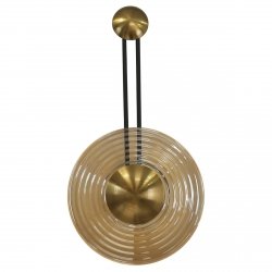 Designerski nowoczesny kinkiet w stylu art deco szklany bursztynowy klosz BELL LED CCT LP-1702/1W AM Light Prestige