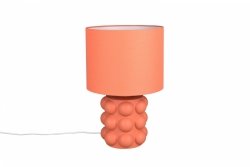 Lampka nocna stołowa ceramiczna morelowa podstawa tkaninowy abażur nowczesna designerska KATE R56481940 Rl